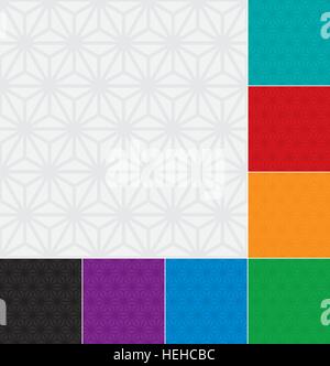 Sechseckigen Sternen Muster. Multicolor festlegen der neutrale geometrische seamless pattern für Web-Design. Monochromatische Farben aneinander Vektor Hintergrund. Stock Vektor