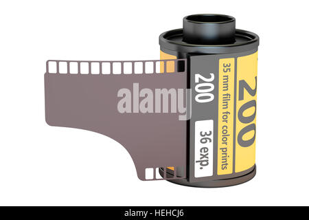 35 mm Film Kamera, 3D-Rendering isolierten auf weißen Hintergrund Stockfoto