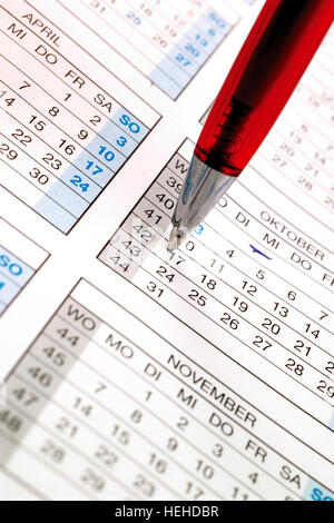 Agenda, Zeitplan, Tagesplaner Stockfoto