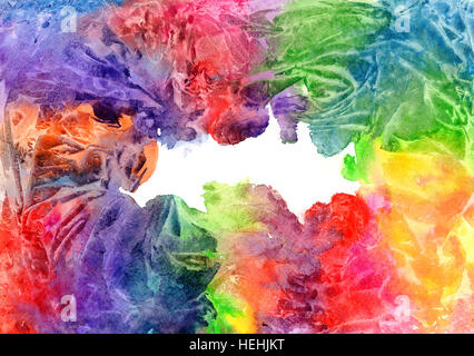 Abstrakte künstlerische handbemalt Aquarell Hintergrund (gemischte Farben) Stockfoto