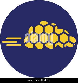 Honeycomp mit Cloud-Technologie-Icon-Design Stock Vektor