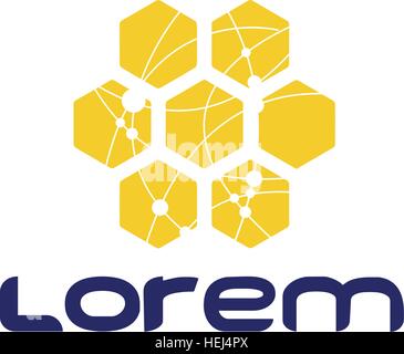 Honeycomp mit Technologie-Icon-Konzept-Design Stock Vektor
