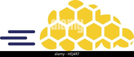 Honeycomp mit Cloud-Technologie-Icon-Design Stock Vektor