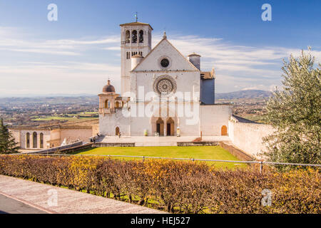 Basilika St. Franziskus, Assisi, Perugia Provinz, Region Umbrien, Italien. Stockfoto
