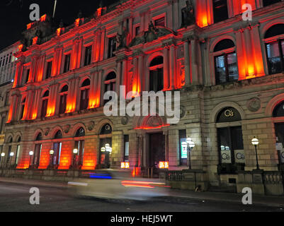 Clydesdale Bank Kammern in der Nacht, Glasgow, in der Nähe von George Square, Schottland, UK Stockfoto