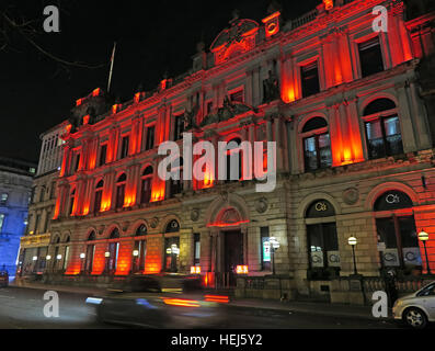 Clydesdale Bank Kammern in der Nacht, Glasgow, in der Nähe von George Square, Schottland, UK Stockfoto