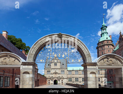 Møntporten, Das Mint-Tor auf Schloss Frederiksborg in Hillerød, Hilleroed, North Sealand, Dänemark Stockfoto