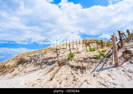 Eingang zum Strand in Leba, Ostsee, Polen Stockfoto