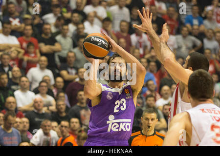 Belgrad, Serbien. 22. Dezember 2016: Sergio Llull von Real Madrid in Aktion während der 2016/2017 Turkish Airlines EuroLeague regulären Saison Runde 14 Spiel zwischen Crvena Zvezda MTS Belgrad und Real Madrid Aleksandar Nikolic am 22. Dezember 2016 in Belgrad, Serbien. © Nikola Krstic/Alamy Live-Nachrichten Stockfoto