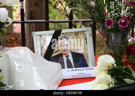 Sydney, Australien. 24. Dezember 2016. Eine Kundgebung gegen den Terrorismus wurde außerhalb das Generalkonsulat der Russischen Föderation in Sydney Solidarität und Anteilnahme für seine Exzellenz russische Botschafter Andrei aus der Türkei zum Ausdruck bringen, die ermordet wurde von einem ausserdienstliche türkische Polizisten auf der 20.12.16 in Ankara statt. Bildnachweis: Richard Milnes/Alamy Live-Nachrichten Stockfoto