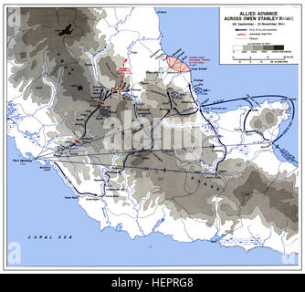 USA-P-Papua-IV alliierte Vormarsch in Owen-Stanley-Spektrum 26 September-15. November 1942 Milner Stockfoto