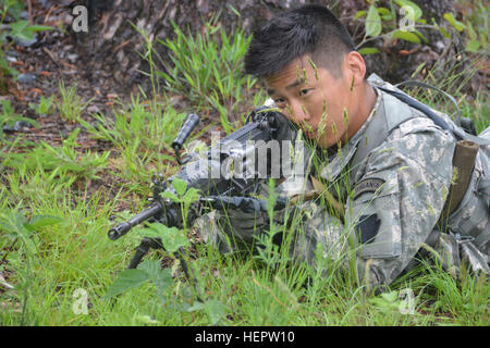 Mitglieder der Nationalgarde PA 2-112th Infanterie-Bataillon, 56. Stryker Brigade, 28. Infanterie-Division, trainieren Sie mit litauischen Soldaten im Juni 2006 als Teil der National Guard Zustand Partnerprogramm. Pennsylvania Nationalgarde Mitglieder gleichzeitig trainiert in Litauen und Estland als Teil des multinationalen Übungen gibt. PA Nationalgarde 2-112th Infanterie Züge mit litauischen Amtskollegen (Bild 1 von 7) 160603-A-TN333-851 Stockfoto