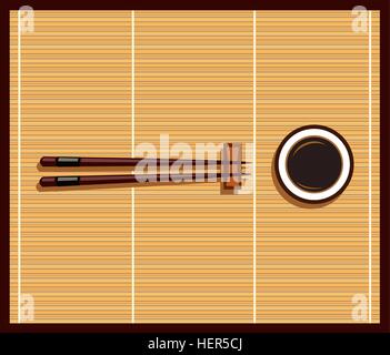 Japanisches Essen Design flach Banner. Japanisches Sushi, chinesisches Essen, Japan und japanisches Restaurant, japanische Küche, japanische roll Stock Vektor