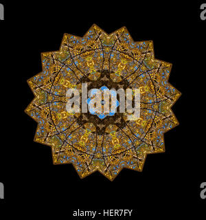 Kaleidoskop aus Nussbaum Blätter im Herbst Farben Stockfoto