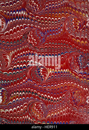 Jahrgang rot weiß und blau marmoriertem Papier Stockfoto