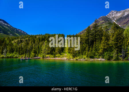 Kanada, Alberta, Waterton Lakes National Park, Upper Waterton Lake, Grenze Zu Montana, USA Stockfoto