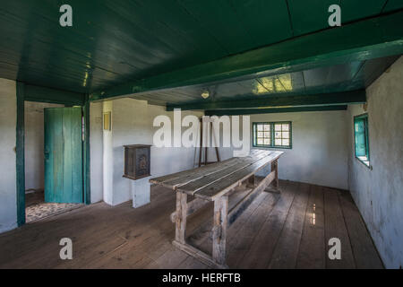 Historischen Klassenzimmer, Toftum Gamle Schule, Dänemarks kleinste und älteste Schule, geschlossen im Jahr 1874, Toftum, Römö Stockfoto