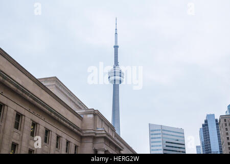 Blick von der Canadian National Tower von der Union Station Stockfoto