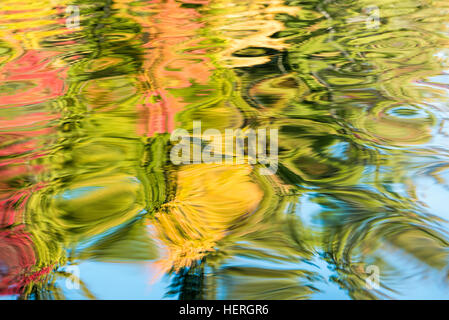 Im Herbst Laub spiegelt sich in einem See in Adirondack State Park, New York. Stockfoto