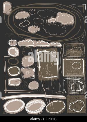 eine Gruppe von Hand gezeichnet Doodle Rahmen, Vektor Stock Vektor