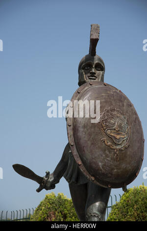 Statue der spartanische König Leonidas in Sparta, Griechenland. Stockfoto