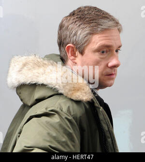 Martin Freeman, der Arzt John Watson spielt in BBC zeigen Sherlock. Stockfoto