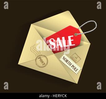 Beige Xmas-Umschlag Stock Vektor