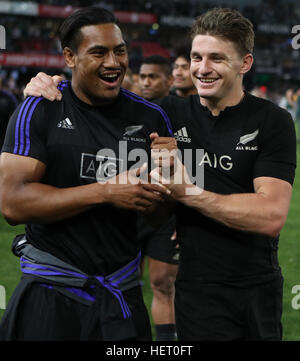 DURBAN, Südafrika - Oktober 08: Julian Savea mit Neuseeland während der Rugby Championship Match zwischen Südafrika und Stockfoto