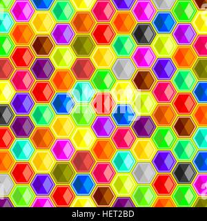 Vektor und Illustration von farbenfrohen Sechsecken Hintergrund Stock Vektor