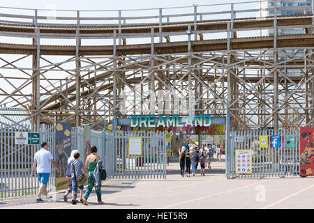 Eingang zum Traumland Margate Vergnügungspark, Marine Terrace, Margate, Kent, England, Vereinigtes Königreich Stockfoto