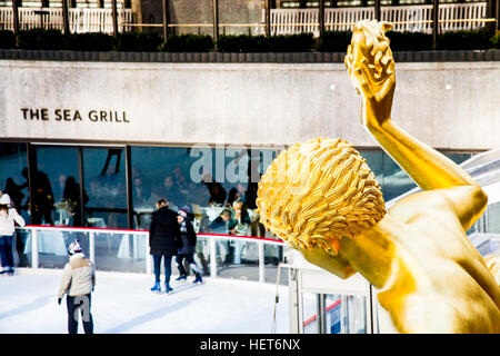 Rockefeller Center Skating Rink Stockfoto