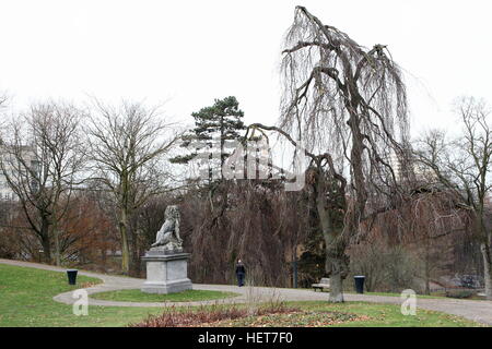 Winter am Kronenburgerpark in der Innenstadt von Nijmegen, Niederlande Stockfoto