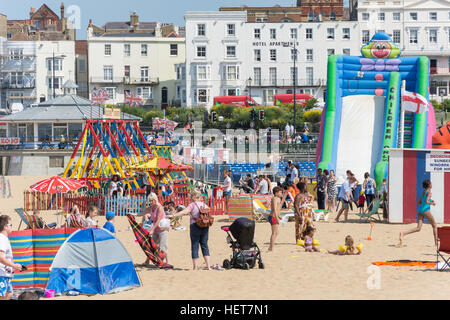 Kinderspielplatz, Margate Beach, Margate, Kent, England, Vereinigtes Königreich Stockfoto