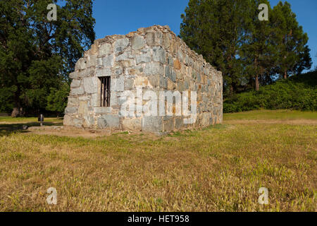 Alte steinerne Gefängnis Haus in Coloma, Kalifornien Stockfoto