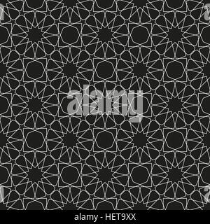 Klassische islamische Musterdesign. Schwarz weiß. Vektor-illustration Stock Vektor