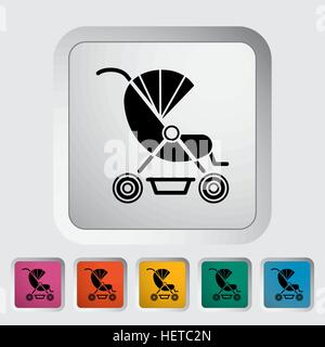 Kinderwagen-Symbol. Flache Vektor zugehörige Symbol für Web und mobile Anwendungen. Es kann als - Logo, Symbol, Piktogramm, Infografik-Element verwendet werden. Vektor-Illustrati Stock Vektor