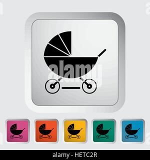 Kinderwagen-Symbol. Flache Vektor zugehörige Symbol für Web und mobile Anwendungen. Es kann als - Logo, Symbol, Piktogramm, Infografik-Element verwendet werden. Vektor-Illustrati Stock Vektor