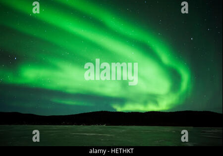 Aurora Borealis über Quartz Lake, Alaska Stockfoto