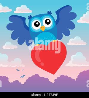 Valentine Eule Thema Bild 2 - eps10-Vektor-Illustration. Stock Vektor