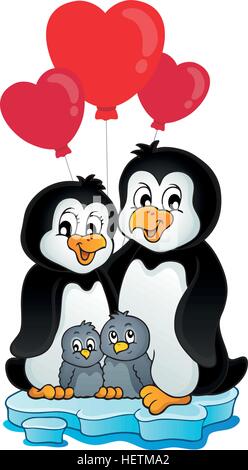 Valentine Pinguine auf Eisberg - eps10 Vektor-Illustration. Stock Vektor