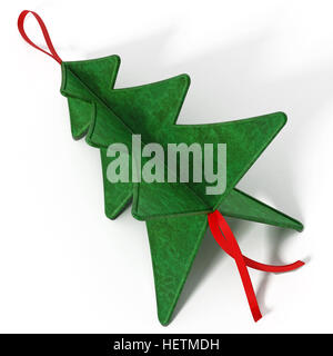 Kiefer Baum Weihnachtsschmuck isoliert auf weißem Hintergrund. 3D Illustration. Stockfoto