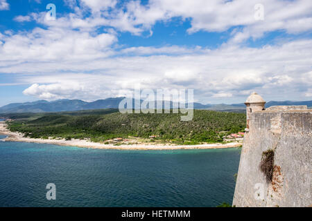 Ansichten aus dem Castillo de San Pedro De La Roca del Morro, Santiago De Cuba, Kuba Stockfoto