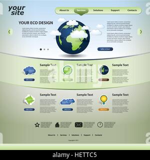 Moderne bunte abstrakte Eco-Website Konzept kreatives Design Template Layout mit Erdkugel Stock Vektor