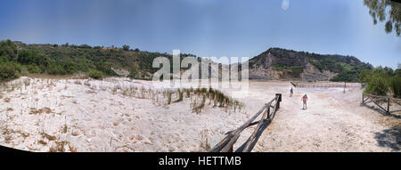 Panorama im Solfatara-Krater Stockfoto