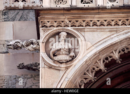 Italien, Lombardei, Monza, Dom. Detail Fassade Stockfoto