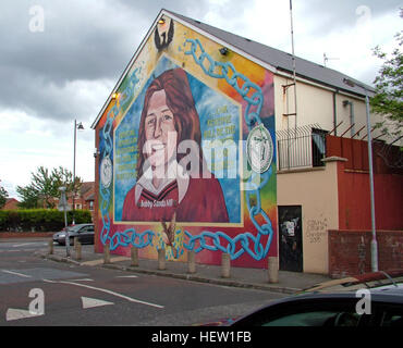 Belfast Falls Rd republikanischen Wandbild - Bobby Sands MP Stockfoto