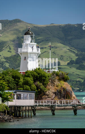 Der Leuchtturm von Akaroa, Canterbury - Neuseeland Stockfoto