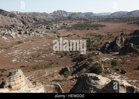 Wind erodiert Felsformationen im Isalo Nationalpark, Madagaskar Stockfoto