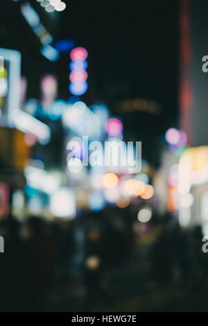 Bokeh oder defokussierten Nachtleben in der Stadt. Stockfoto