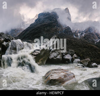 Chomrong Dorfgebiet, ABC Trek (Annapurna Base Camp Trek), Nepal Stockfoto